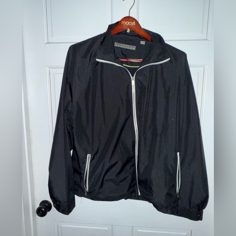 Kenneth Cole Reaction Black Windbreaker Jacket